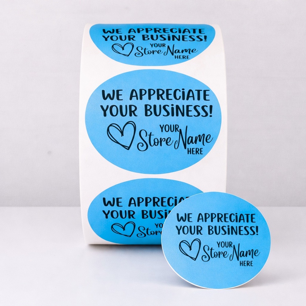 Custom Thank You Stickers – Add Your Store Name 2" round sticker NEW - Picture 3 of 10
